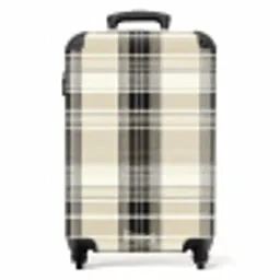 Klassiek geruit patroon in beige NBS - Handbagage koffer - Unisex middel -productfoto_recht