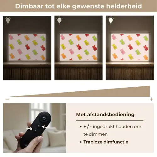Kleur - Snoep - Roze Light Box met batterij (Wandlamp) middel -USP_dimbaarNL