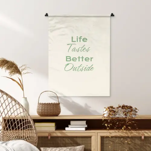 Tekst - Sierlijk - Letters - Groen Wandkleed katoen klein -sfeer5