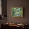 Brug - Hout - Vijver - Waterlelies Light Box met batterij (Wandlamp) middel -sfeer1