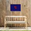 Yes fun - Rood - Blauw - Stippen Tuinposter op houten frame 2 cm dik klein -sfeer4