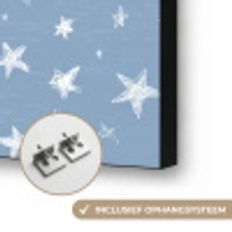 Sterretjes - Patroon - Blauw Textielframe zwart klein 947 -USP_ophangsysteemNL