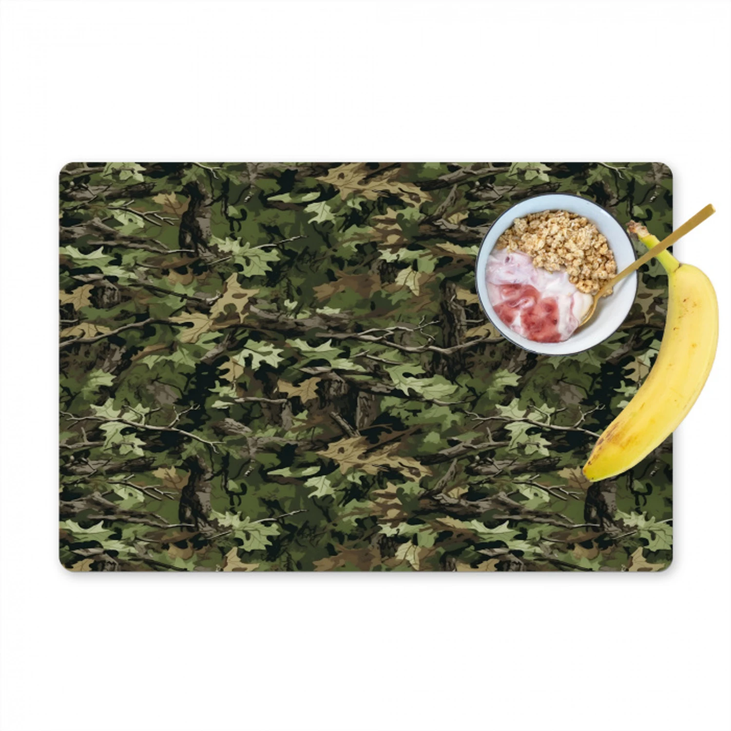 Bladeren - Takken - Camouflage - Groen Placemat vinyl groot 368 -zzzproduct_Kitchenyeah-website