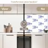 Kreeften - Patroon - Blauw - Wit keuken achterwand 2 middel -voor-na2_NL