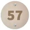 Beige reliëf lijnen - Traditioneel Naambord Rond klein -3d