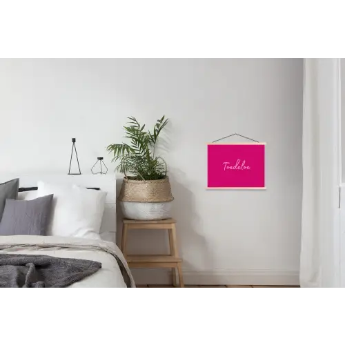Toedeloe - Roze textielposter latten blank klein -woonkamer