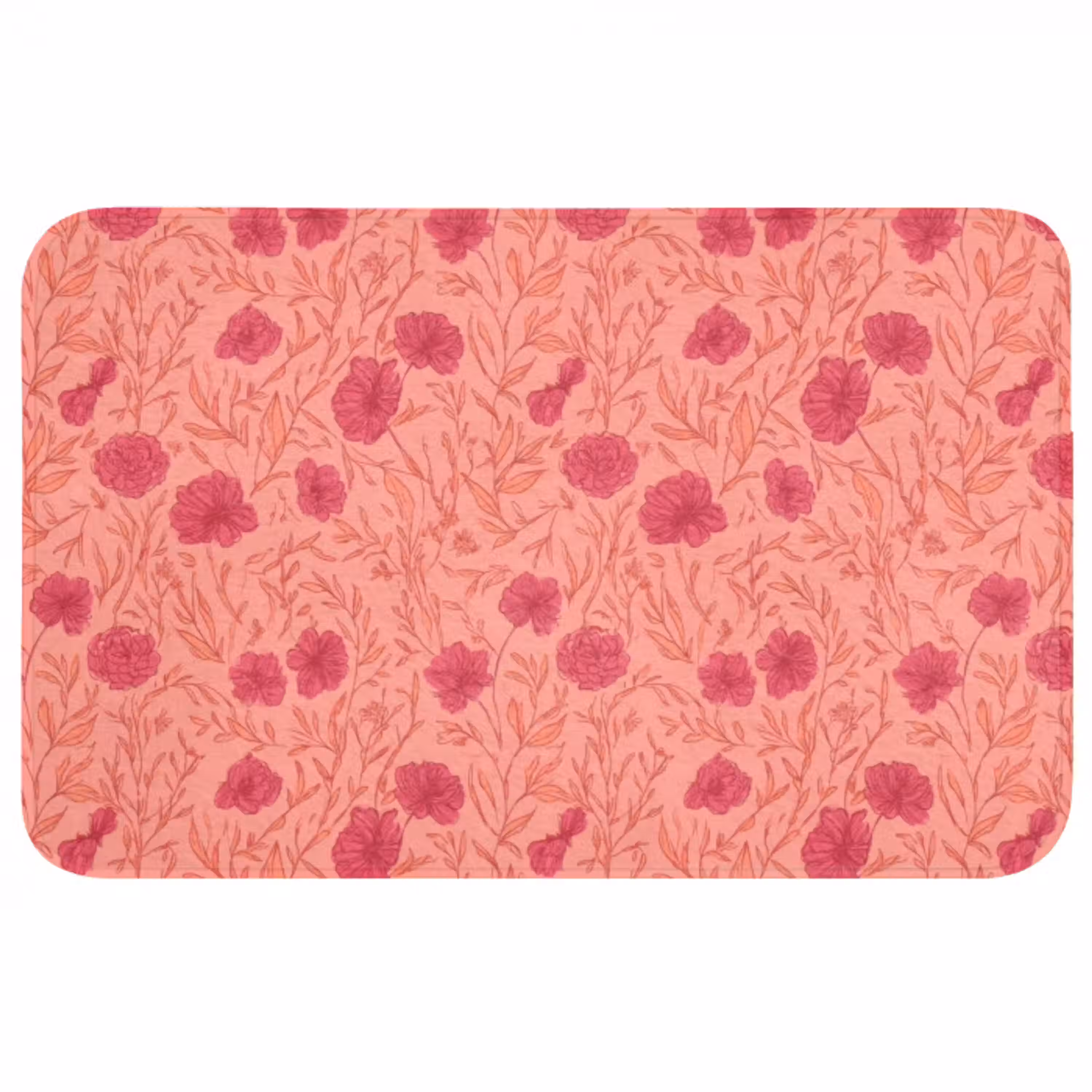 Weidebloemen - Romantisch - Roze Badmat middel 997 -3d