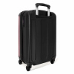 Minimal - Zacht oudroze met zwarte streep NBS - Handbagage koffer - Unisex middel -achterkant