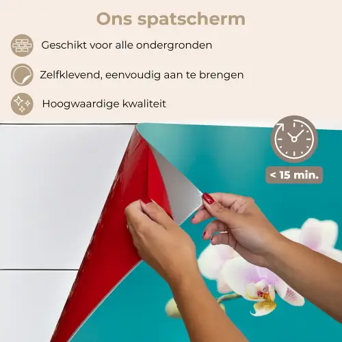 Orchidee - Bloemen - Plant - Wit - Paars keuken achterwand spatscherm klein -spatscherm_NL
