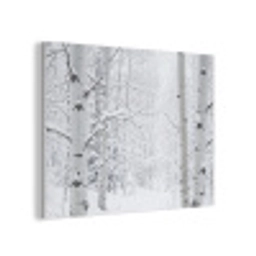 Berkenbomen - Sneeuw - Winter - Bos - Wit PET vilt klein -3d