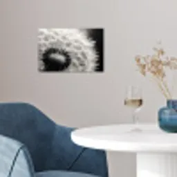 Paardenbloem - Zwart - Wit poster papier klein -sfeer3