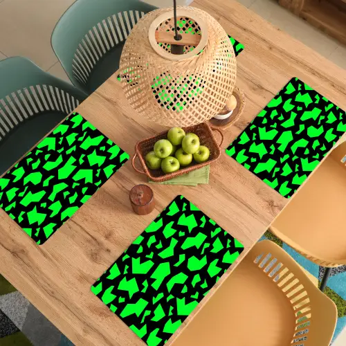 Zwart - Neon - Groen - Patroon Placemat vinyl groot 368 -zzsfeer5_Kitchenyeah-website