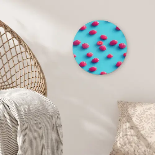 Blauw - Frambozen - Roze Wandcirkel plexiglas klein 852 -sfeer5