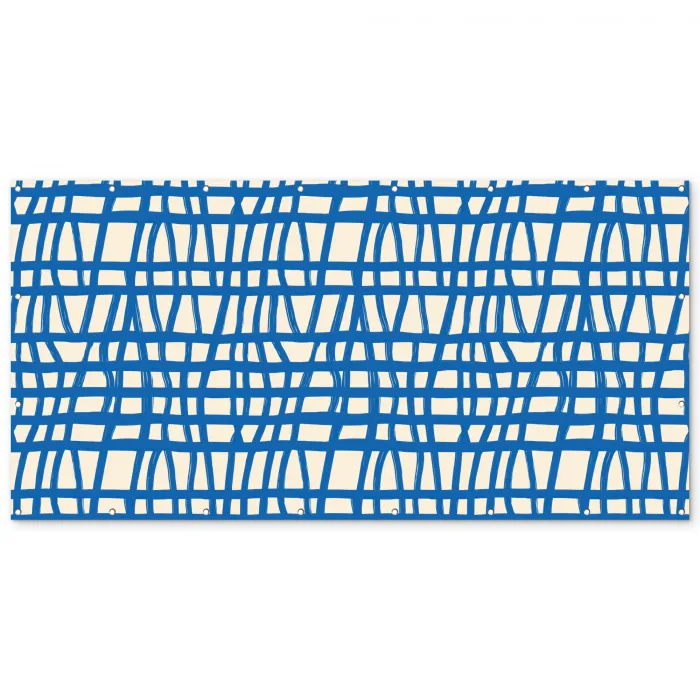 Ruitpatroon - Blauw - Crème Balkonbeschermer Duitsland klein 596 -zz_3d