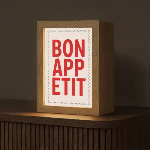 Blokletters - Rood - Kartelrand Light Box met kabel (Tafellamp) klein -z3d_website