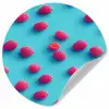 Blauw - Frambozen - Roze Wandcirkel behangsticker klein 186 -3d