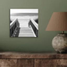 Loopbrug - Hout - Strand - Zee aluminium wit klein -sfeer2