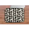 Botanisch - Dessin - Zwart - Beige laptophoes neopreen klein 279 -tafel