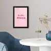 Girl power - Roze - Hartje fotolijst zwart zonder passe partout klein -sfeer4
