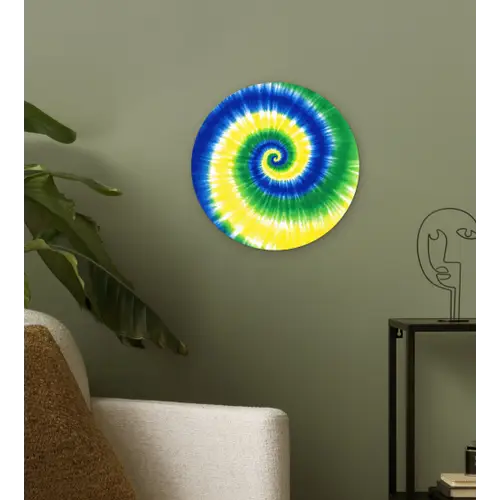Spiraal - Groen - Draaiend Wandcirkel kunststof plaat 5mm dik klein -sfeer3