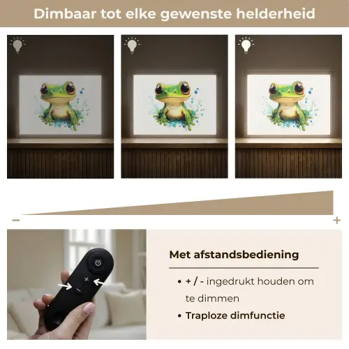 Kikker - Groen - Water - Dieren Light Box met batterij (Wandlamp kind) middel -USP_dimbaarNL