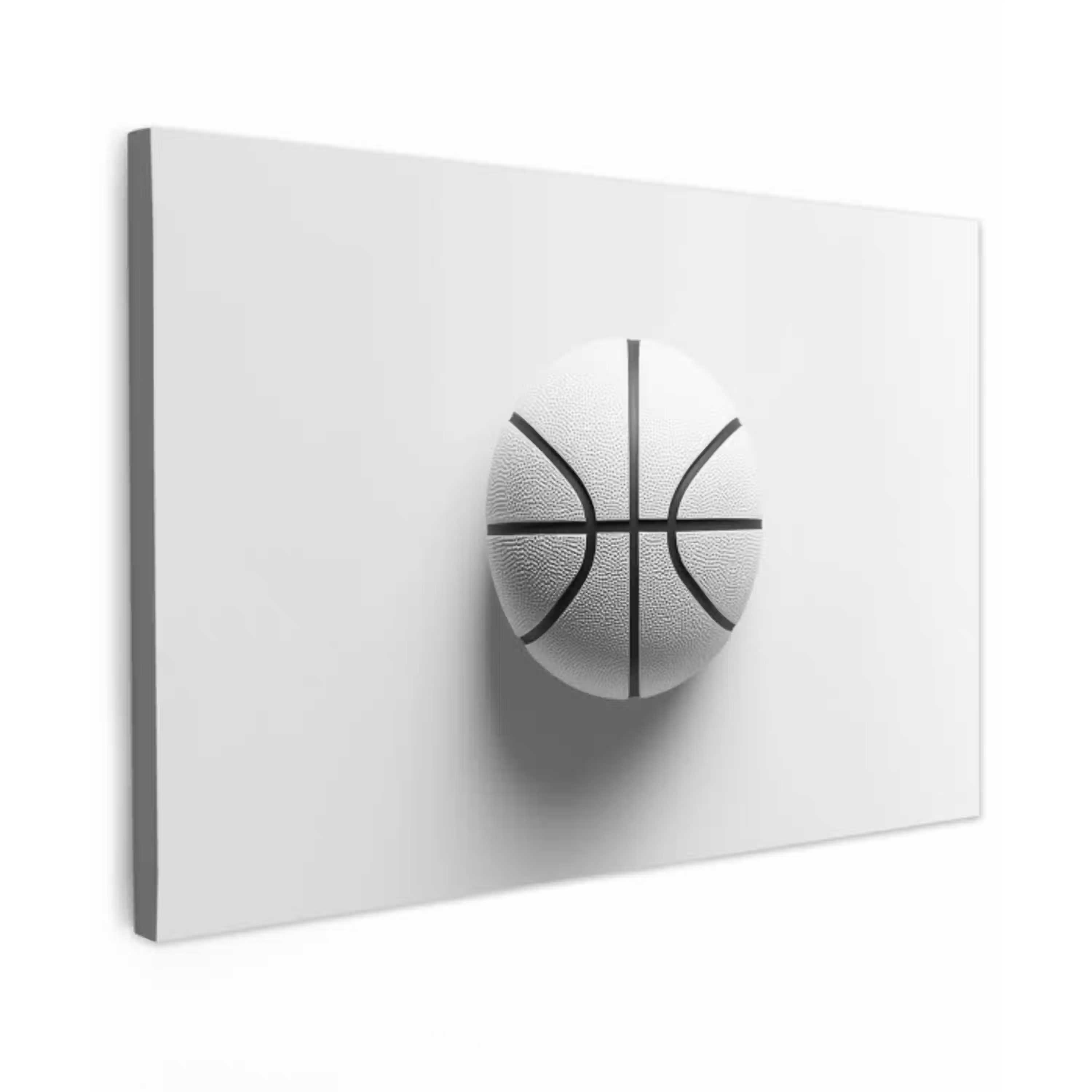 Basketbal - Wit - Schaduw - Lijnen canvas 2cm klein -z3d