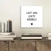 Last van lentekriebels - Spreuken - Quotes aluminium wit klein -sfeer1