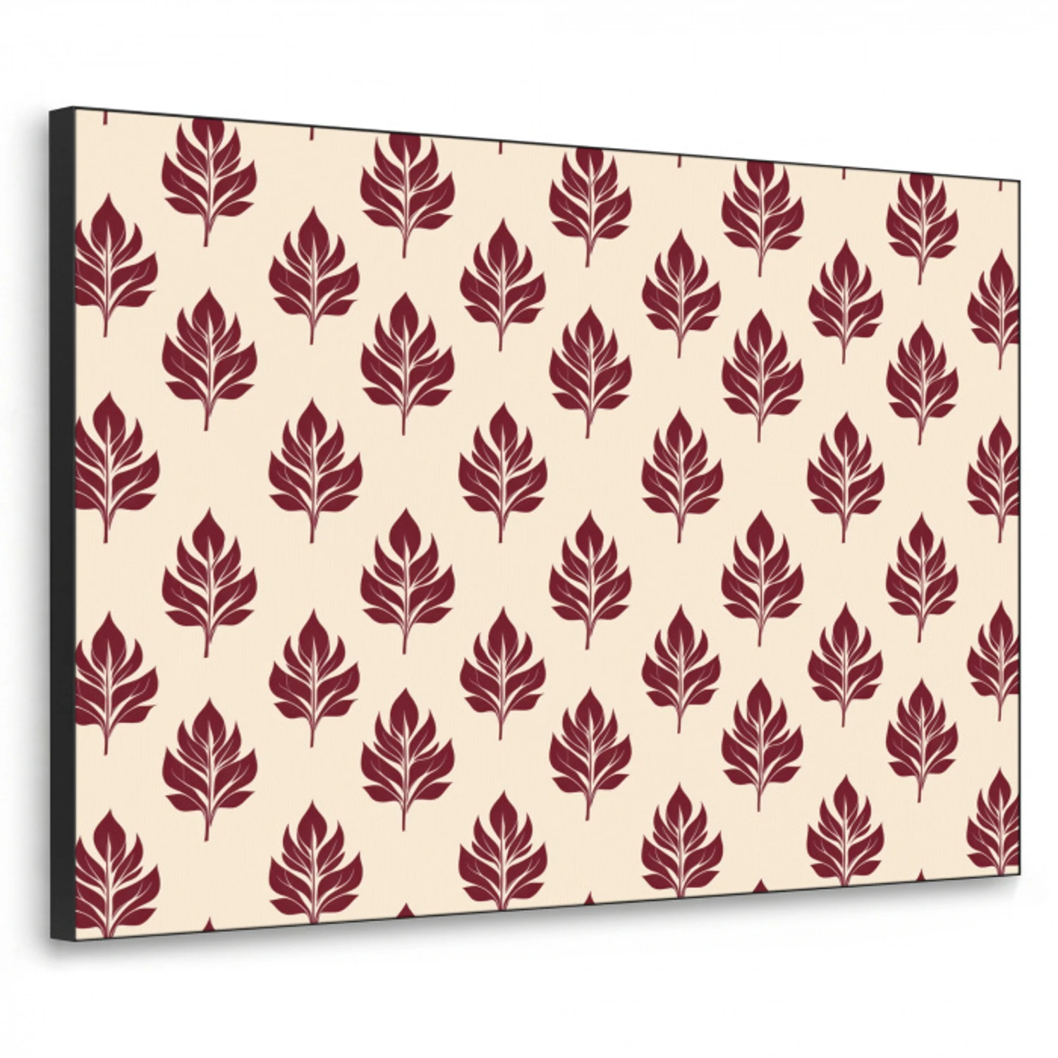 Botanisch - Patroon - Bordeaux Textielframe zwart klein 947 -3d
