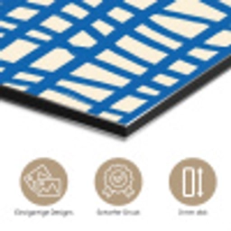 Ruitpatroon - Blauw - Crème aluminium wit klein 46 -closeup_DE