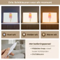 Schepijs - Hoorntje - Illustratie - Minimalistisch Light Box met kabel (Tafellamp) klein -USP_lichtkleurNL