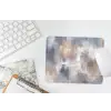 Penseelstreken - Schilderij - Beige muismat rubber klein -witbureau