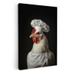 Kok - Rood - Kip KitchenYeah - Keuken - Canvas klein -3d