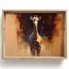 Giraf - Bruin - Abstract - Geschilderd Dienblad Rechthoek middel -z3d_shopping