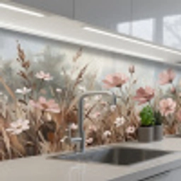 Bloemen - Botanisch - Schilderij - Pastel - Rustiek keuken achterwand 2 middel -3d_schuin