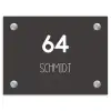 Donkergrijs - Modern Naambord Rechthoek middel -3d