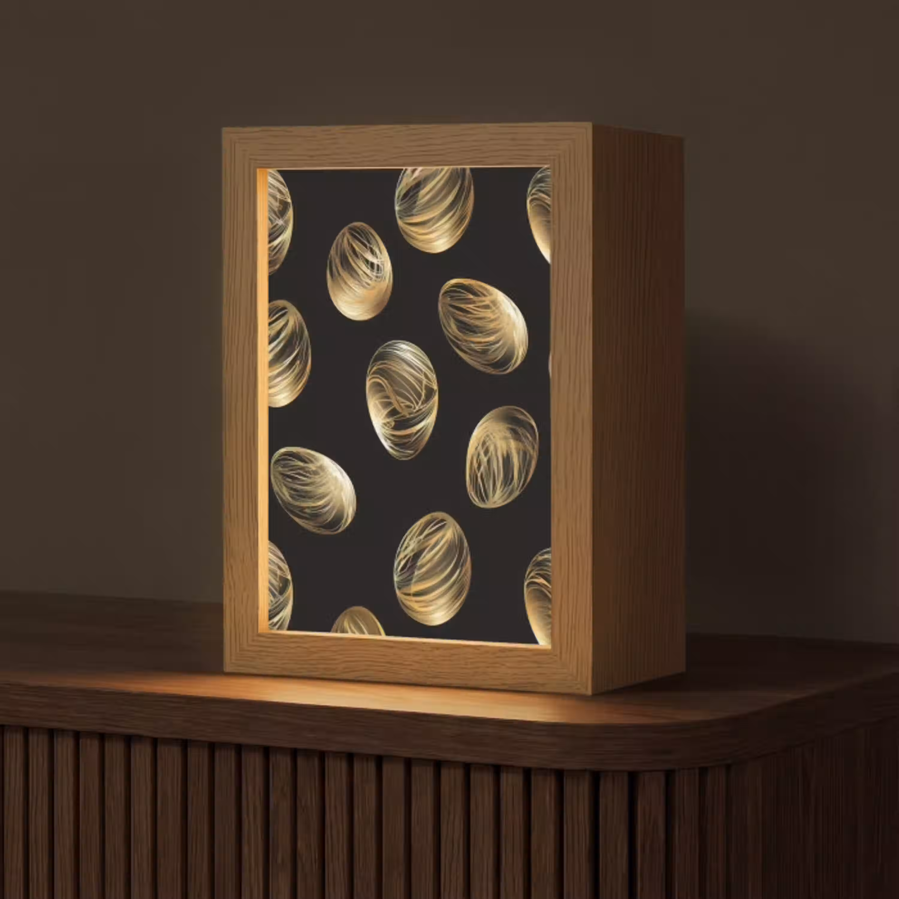 Eieren - Goud - Patroon Light Box met kabel (Tafellamp) klein -z3d_website