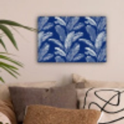 Blad - Palm - Blauw canvas 2cm klein 34 -sfeer1