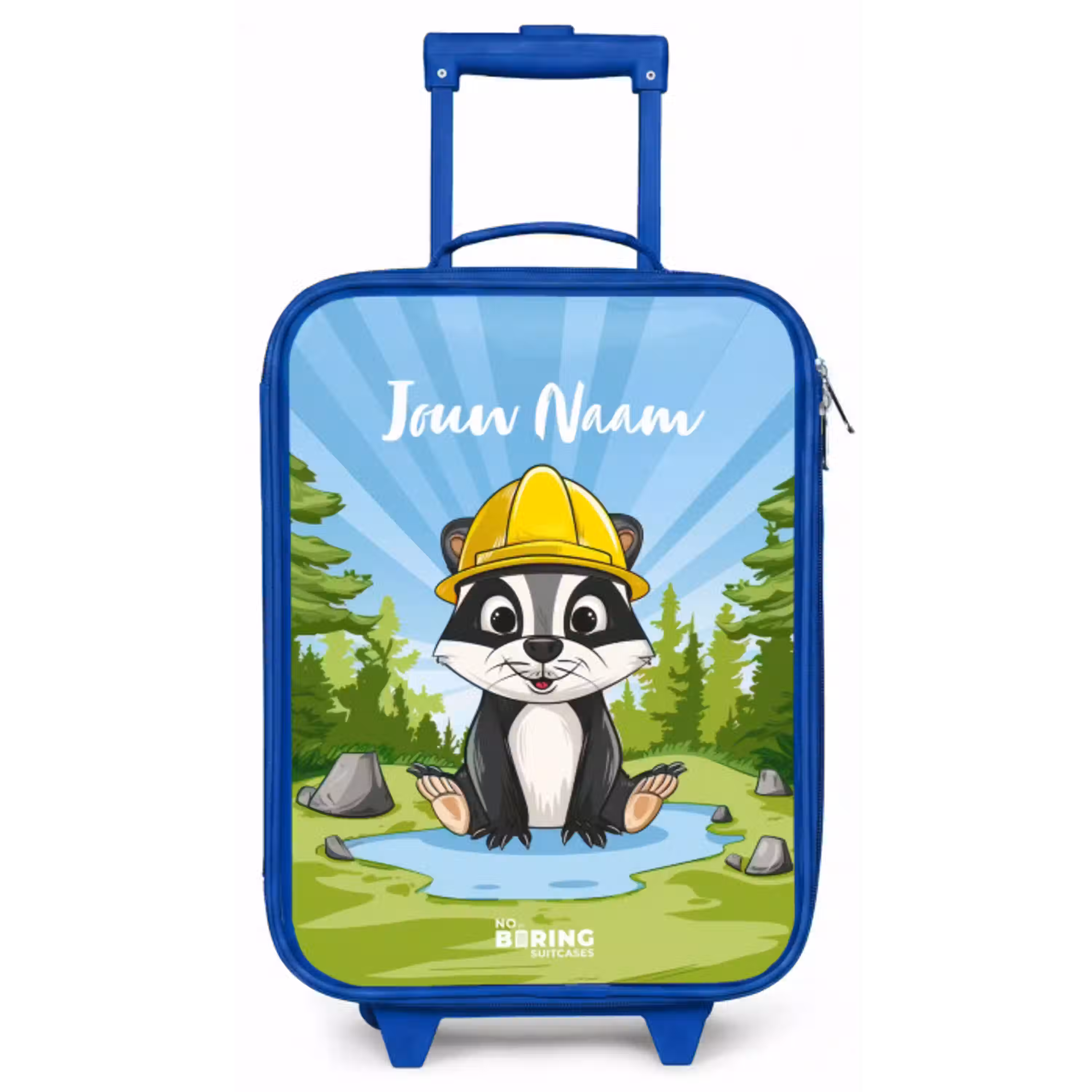 Wally werkbeer Kinderkoffer - Blauw klein -zz3dotto