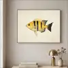 Geel - Vis - Strepen - Tropisch Textielframe - compleet frame klein -sfeer2