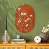Bloemen - Wit - Subtiel - Roestkleur Wandcirkel Ovaal Forex klein -sfeer2
