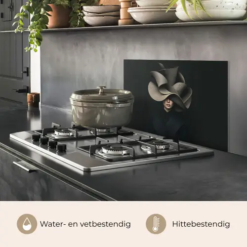 Zwarte - Hoed - Vrouw keuken achterwand spatscherm klein -usp_NL