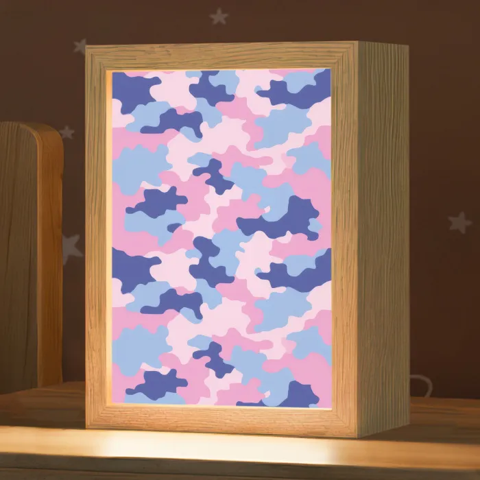 Camouflage - Patroon - Donkerblauw Light Box met kabel klein -zzz_3d_website
