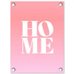 Home - Letters - Groot - Roze tuinposter los doek klein -3d