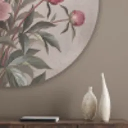 Pioenrozen - Boeket - Roze Akoestische PET Vilt - Rond klein -sfeer5_closeup