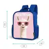 Lama - Wit - Zonnebril - Wimpers Kinderrugzak - Blauw middel -productfoto_formaten