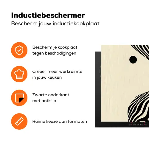 Beige - Lijnen - Golvend -  Abstract Inductie beschermer vinyl 3mm klein -zzzzzzz-td-ups