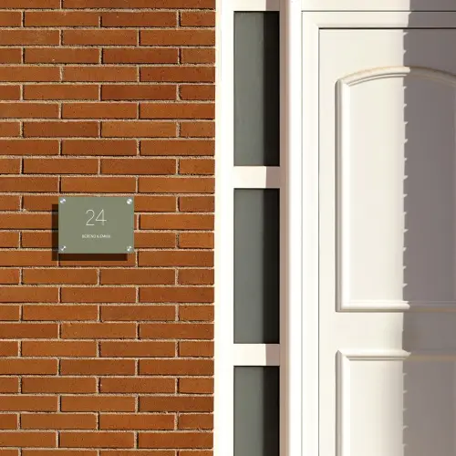 Olijfgroen - Klassiek Naambord Rechthoek middel -sfeer3-rechthoek-S
