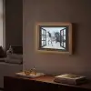 Paarden - Winter - Dieren - Natuur - Doorkijk Light Box met batterij (Wandlamp) middel -sfeer1
