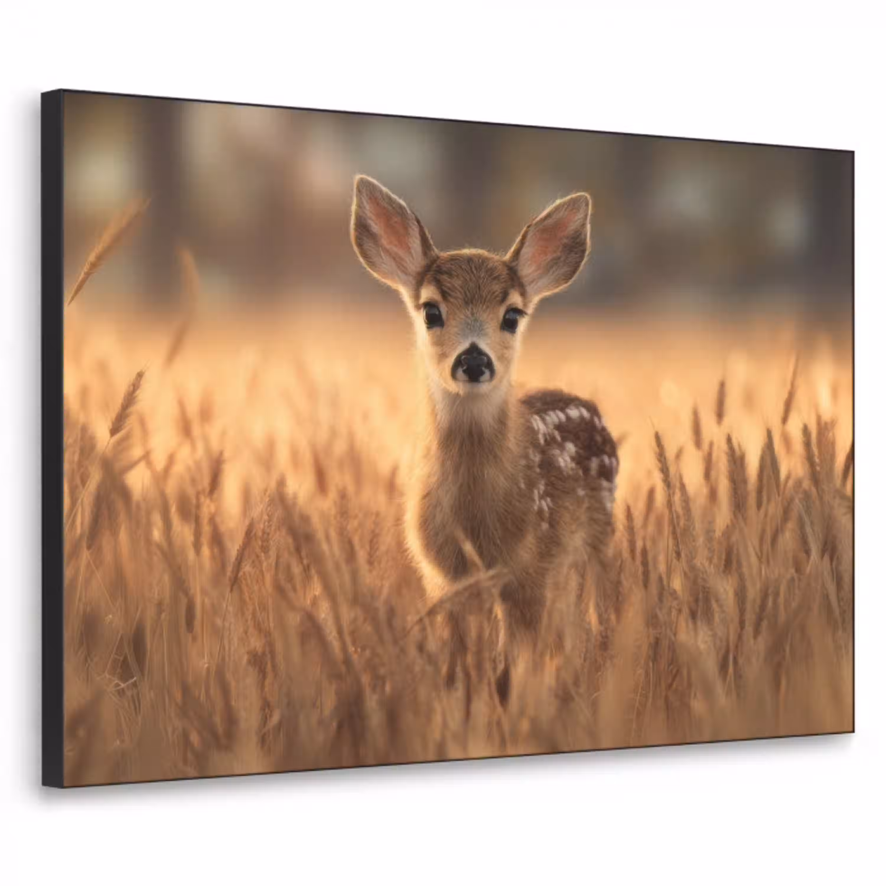 Hert - Graanveld - Bruin Textielframe - compleet frame klein -3d
