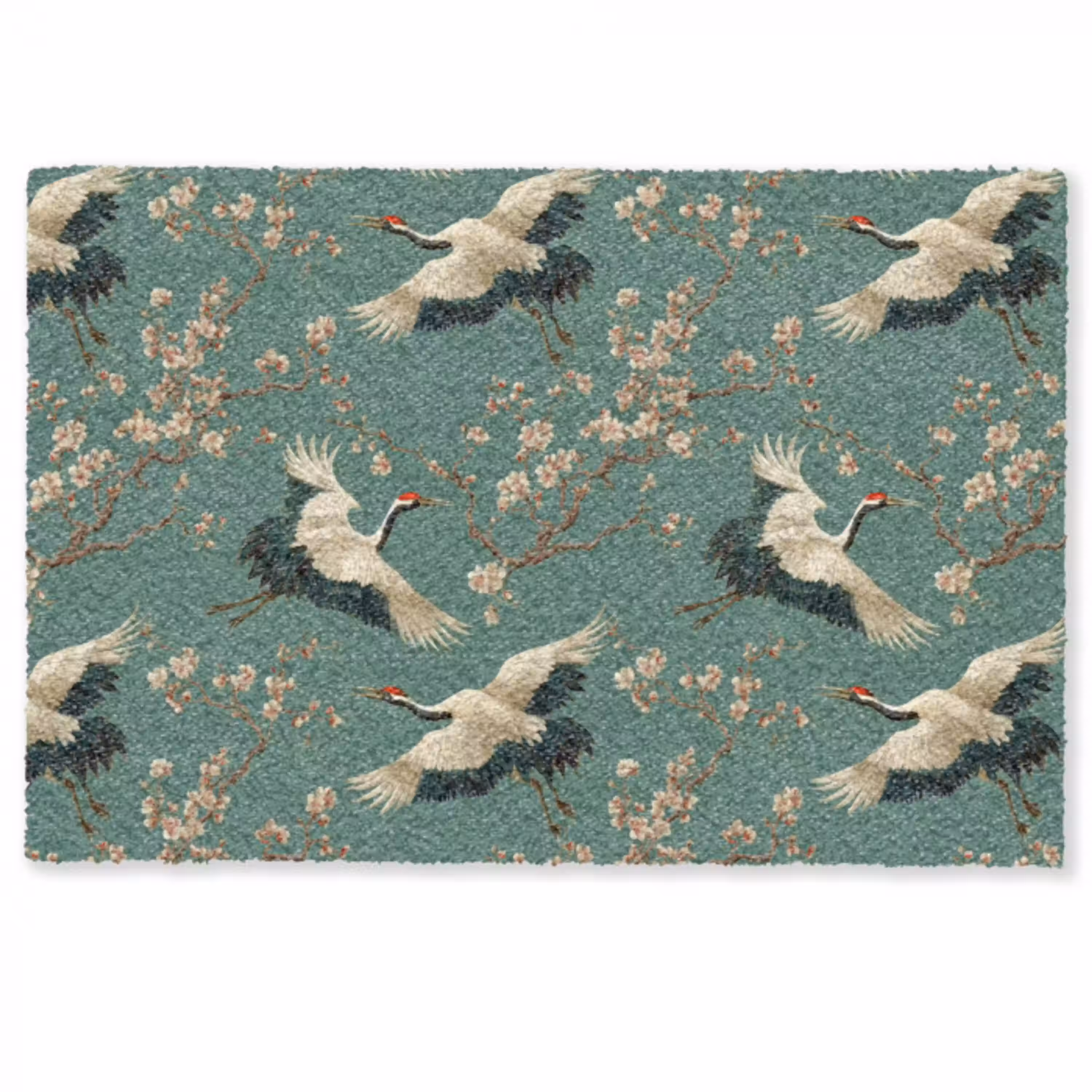 Kersenbloesem - Kraamvogels - Groen Deurmat klein 898 -zkaufland3d